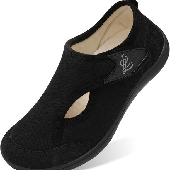 Womens Wide Diabetic Slippers Soft Fabric Indoor Outdoor Anti-slip Size 8 - Picture 1 of 7